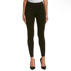 NWT J. McLaughlin Leggings‎ Champagne Metallic Black Gold Knit Size Medium